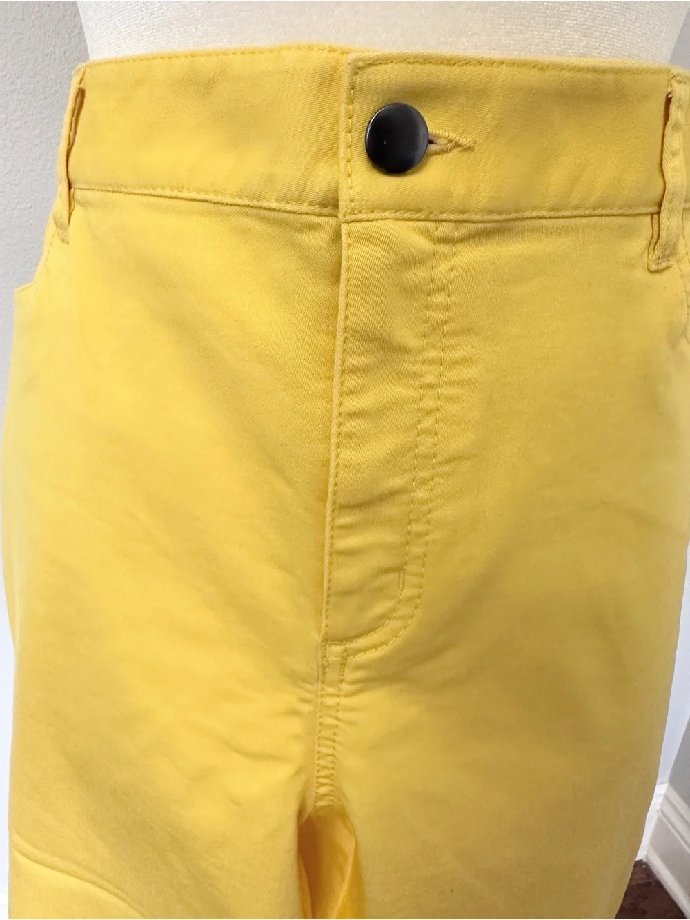 Kim Rogers Yellow High Rise Wide Leg Cropped Pants - Size 12 - Picture 2 of 9